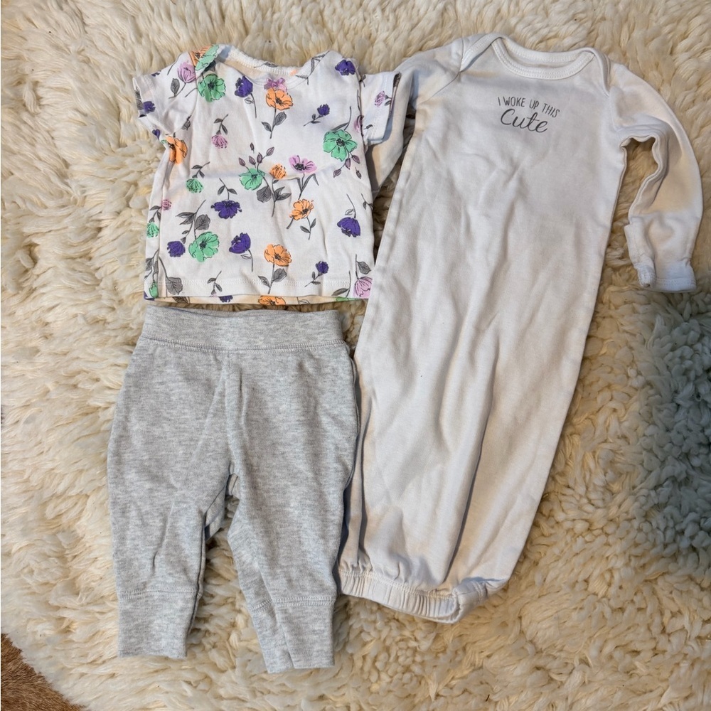 Carter's Floral and Gray Kids Matching Set